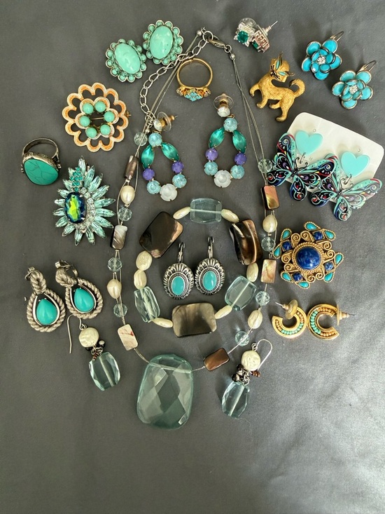 Jewelry - Vintage to New Turquoise and Aqua Jewelry Lot